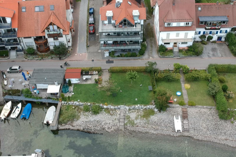Luftaufnahme der Unterkunft am Bodensee