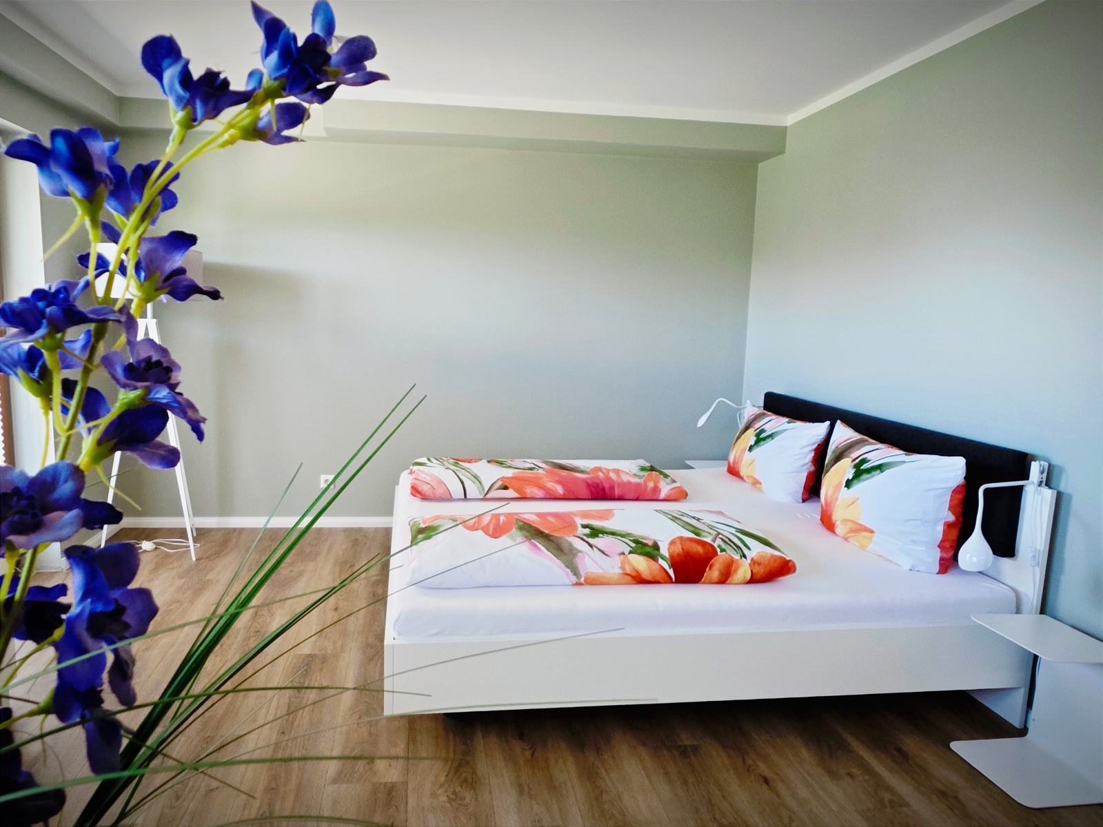 Dormitorio luminoso de la vivienda Premium de 1,5 habitaciones en Haus Seehang